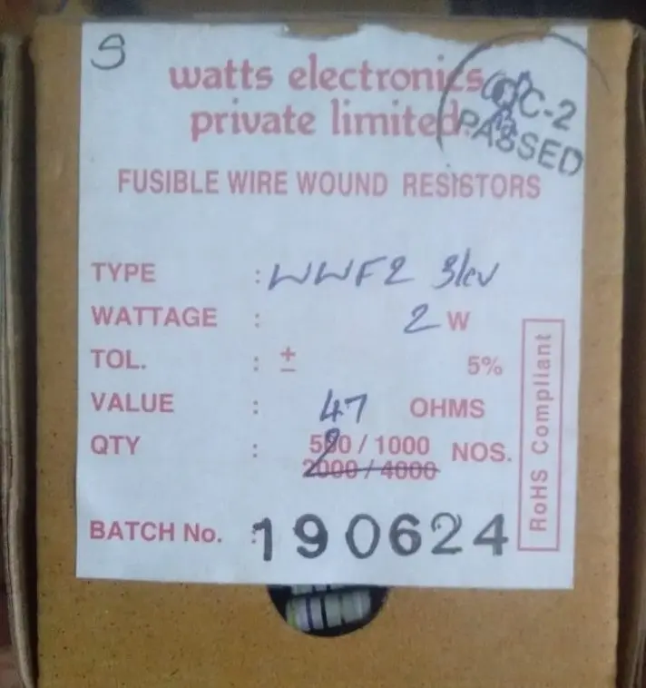 WATTS_WWFR 2W 47R 5% 3KV